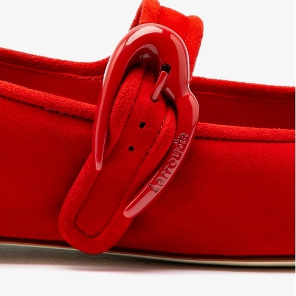 ❤️🔹️LARROUDE 🔹️Handmade In Brazil Suede Scarlet Suede Verona Ballet Flats - Picture 5 of 8